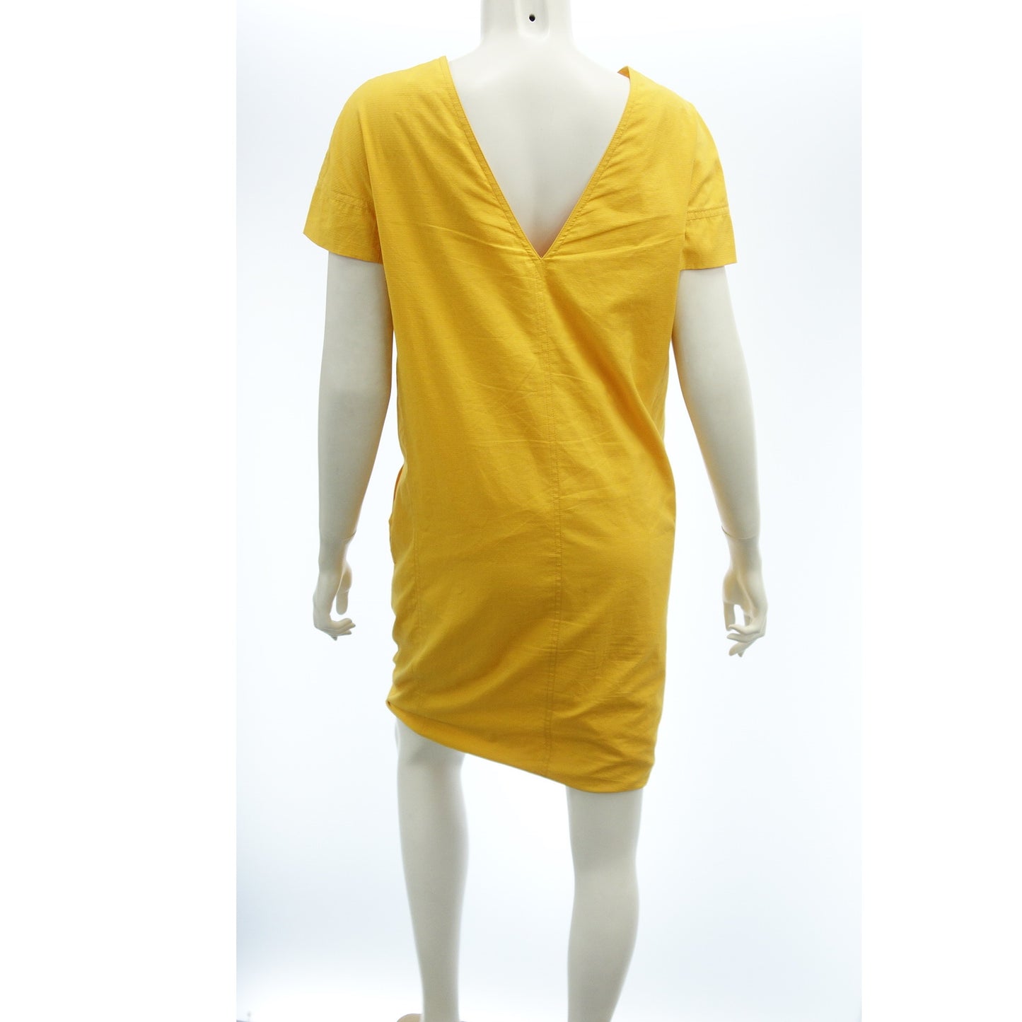 Good condition◆Hermes Cotton Dress V-neck Women's Yellow Size 34 HERMES [AFB9] 