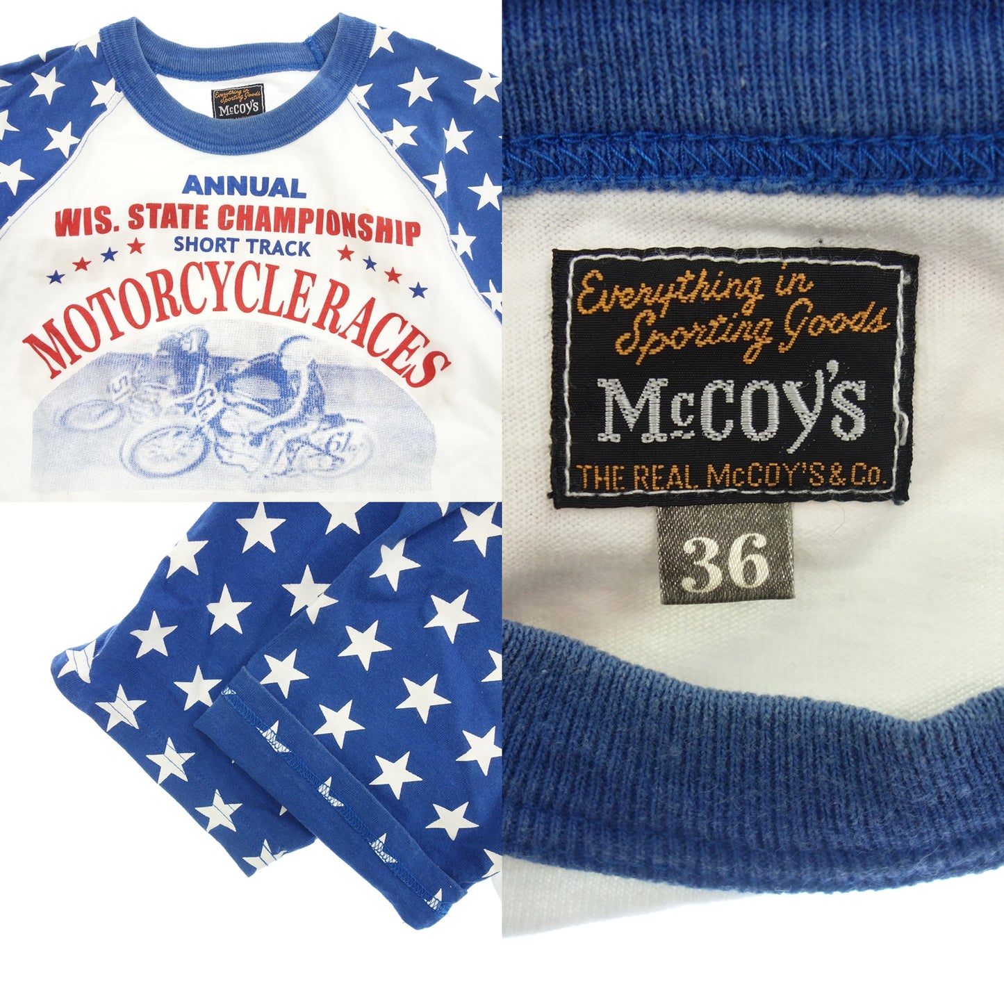 Used ◆T-shirt 4-piece set Men's The FLAT HAND/INDIAN MOTOR CYCLE/McCOY'S/LA ROCKA! [AFB54] 