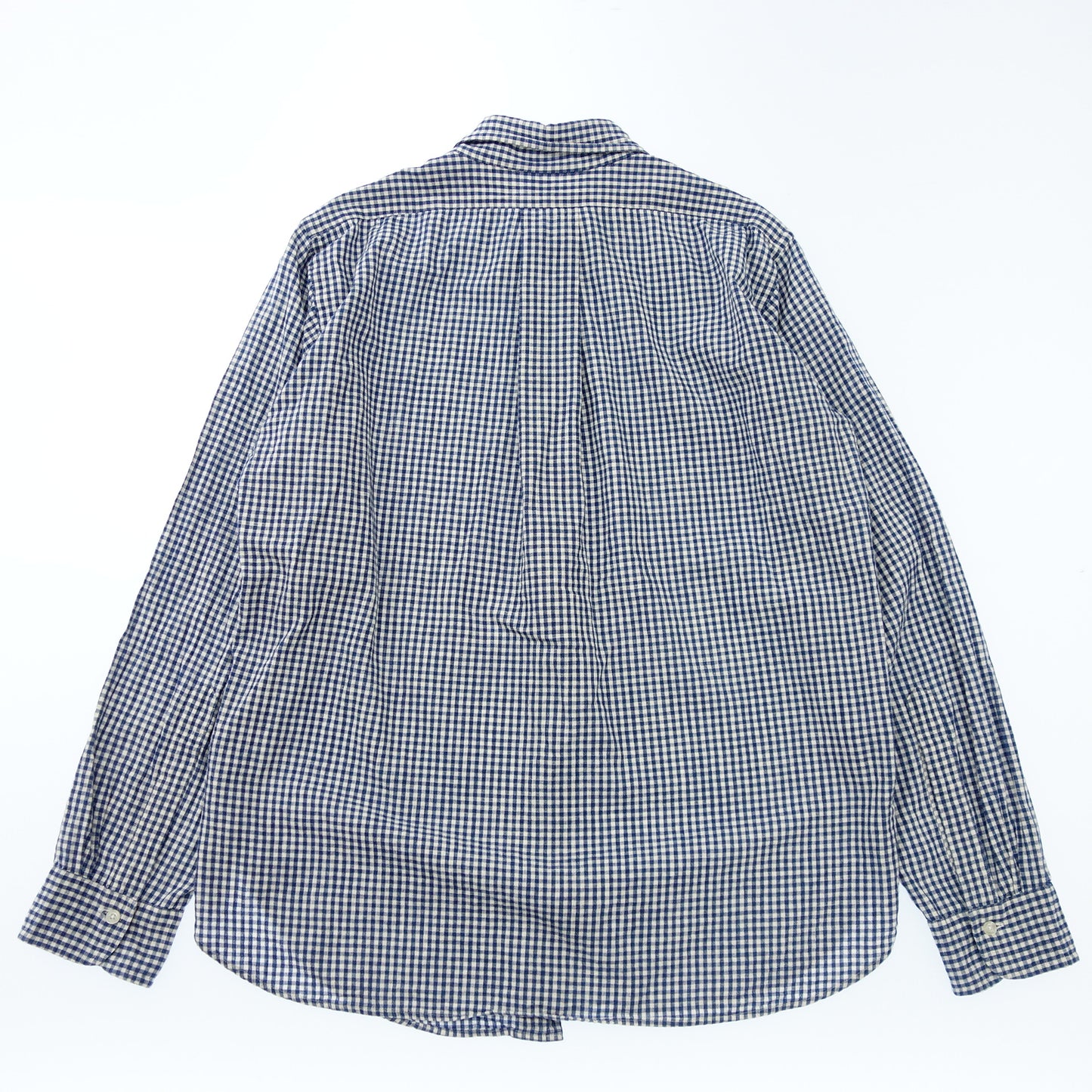 WAREHOUSE Long Sleeve Shirt Oxford Button Down Gingham Check 40 Men's Blue WAREHOUSE [AFB10] [Used] 