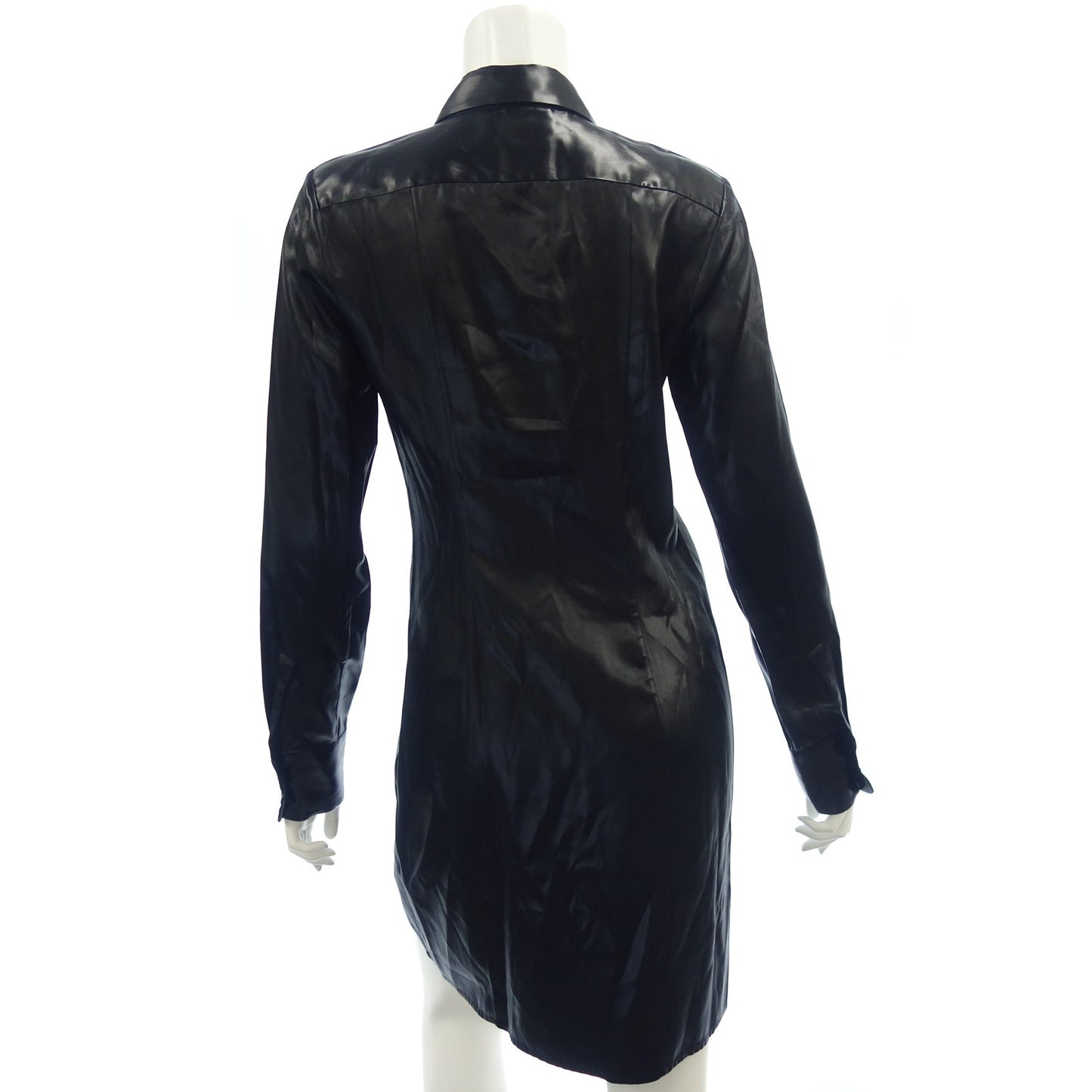 Good condition ◆ Bottega Veneta Shirt Dress 19F Collection Satin Women's Size 36 Black BOTTEGA VENETA [AFB51] 