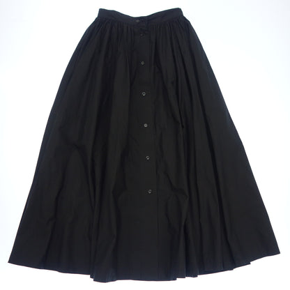 Good Condition◆Patou Long Skirt Tuck 22SA2-SK027-17 Black Size 36 Women's PATOU [AFB28] 