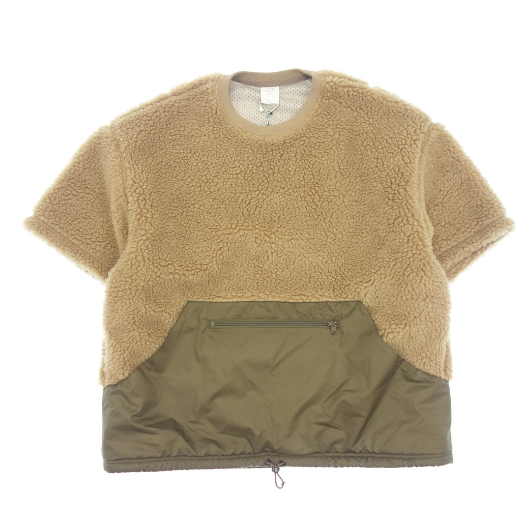 Like new ◆ Mr. Gentleman Short Sleeve T-shirt Boa Fleece Pullover Beige Men's Size F MISTERGENTLEMAN [AFA17] 