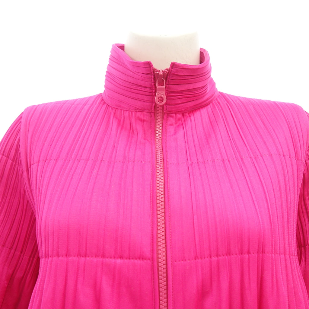 Very good condition ◆ Pleats Please Zip High Neck Coat Women's Pink Size 3 PP13-JA711 PLEATS PLEASE [AFB4] 