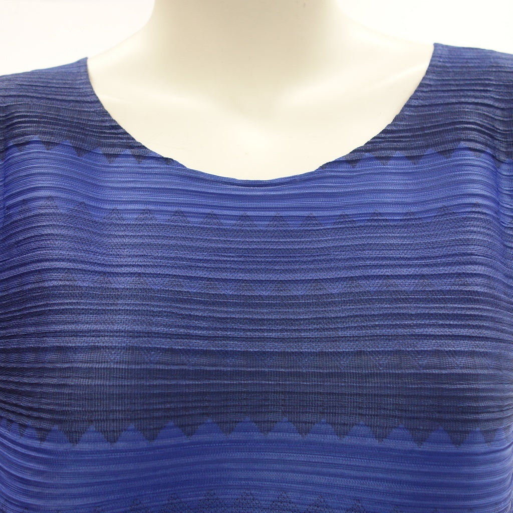 Good condition ◆ Pleats Please Issey Miyake Tunic Sleeveless PP33JT654 Women's Blue Size 3 PLEATS PLEASE ISSEY MIYAKE [AFB29] 