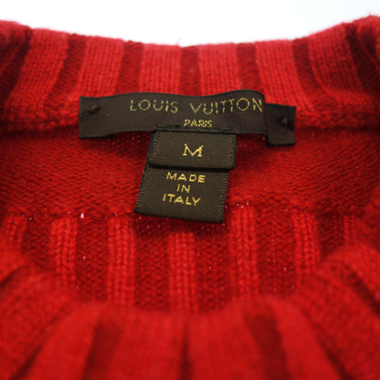 Good Condition◆Louis Vuitton Knit Sweater 100% Cashmere Gold Button 15AW RW152B Women's Size M Red LOUIS VUITTON [AFB12] 