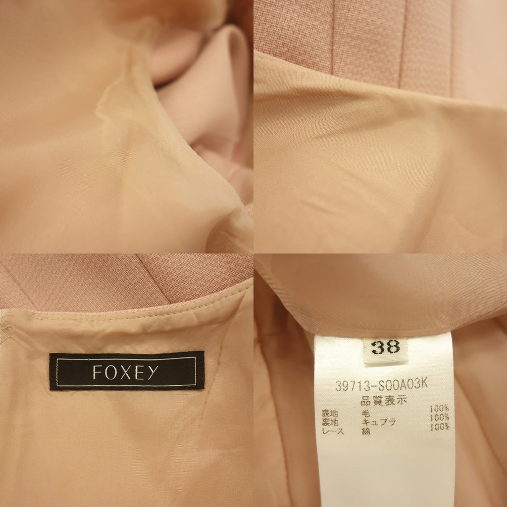 中古◆フォクシー 39713 ノースリーブワンピース ウール レディース ピンク系 サイズ38 FOXEY【AFB11】