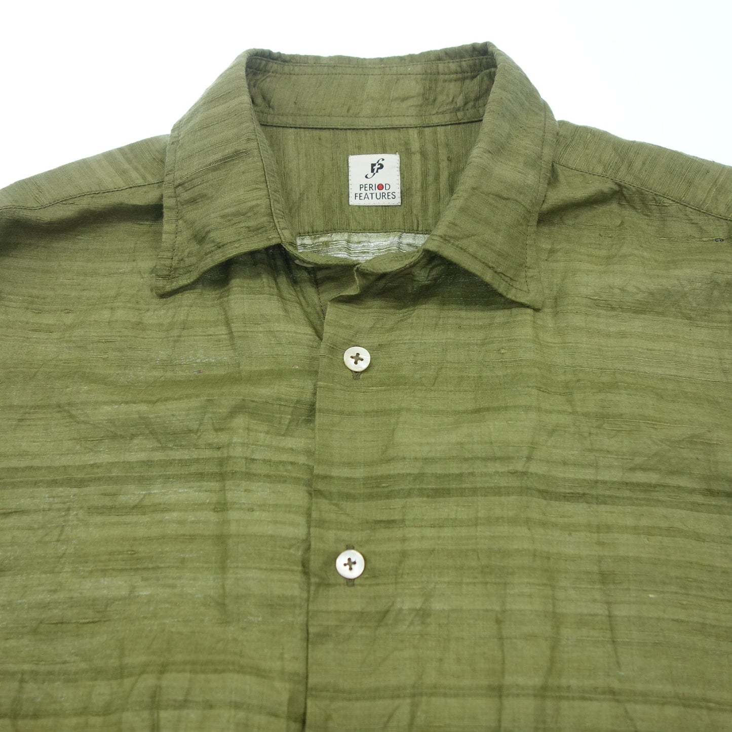 Period Features Shirt Cotton Regular Color Men's Green PERIOD FEATURES [AFB42] [Used] 