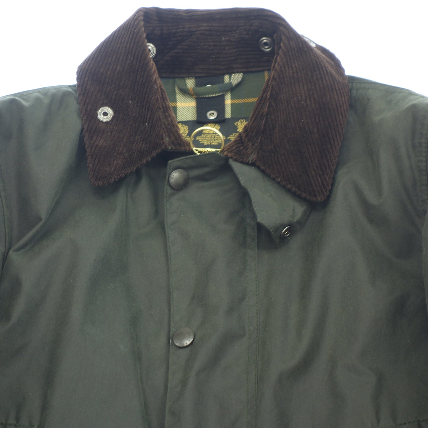 Good Condition ◆ Barbour Oiled Jacket SL Border Sage Khaki Men's Size 38 Men's Khaki Barbour [AFA2] 