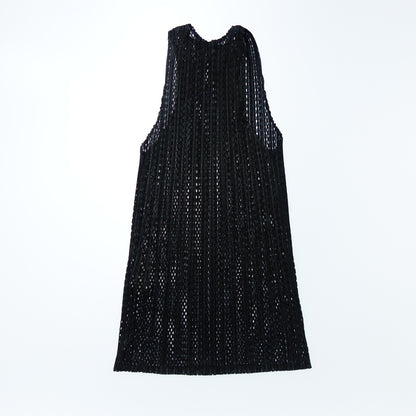 状况良好 ◆ Pleats Please Issey Miyake 无袖蕾丝 PP93-JK581 女式 3 黑色 PLEATS PLEASE ISSEY MIYAKE [AFB30] 