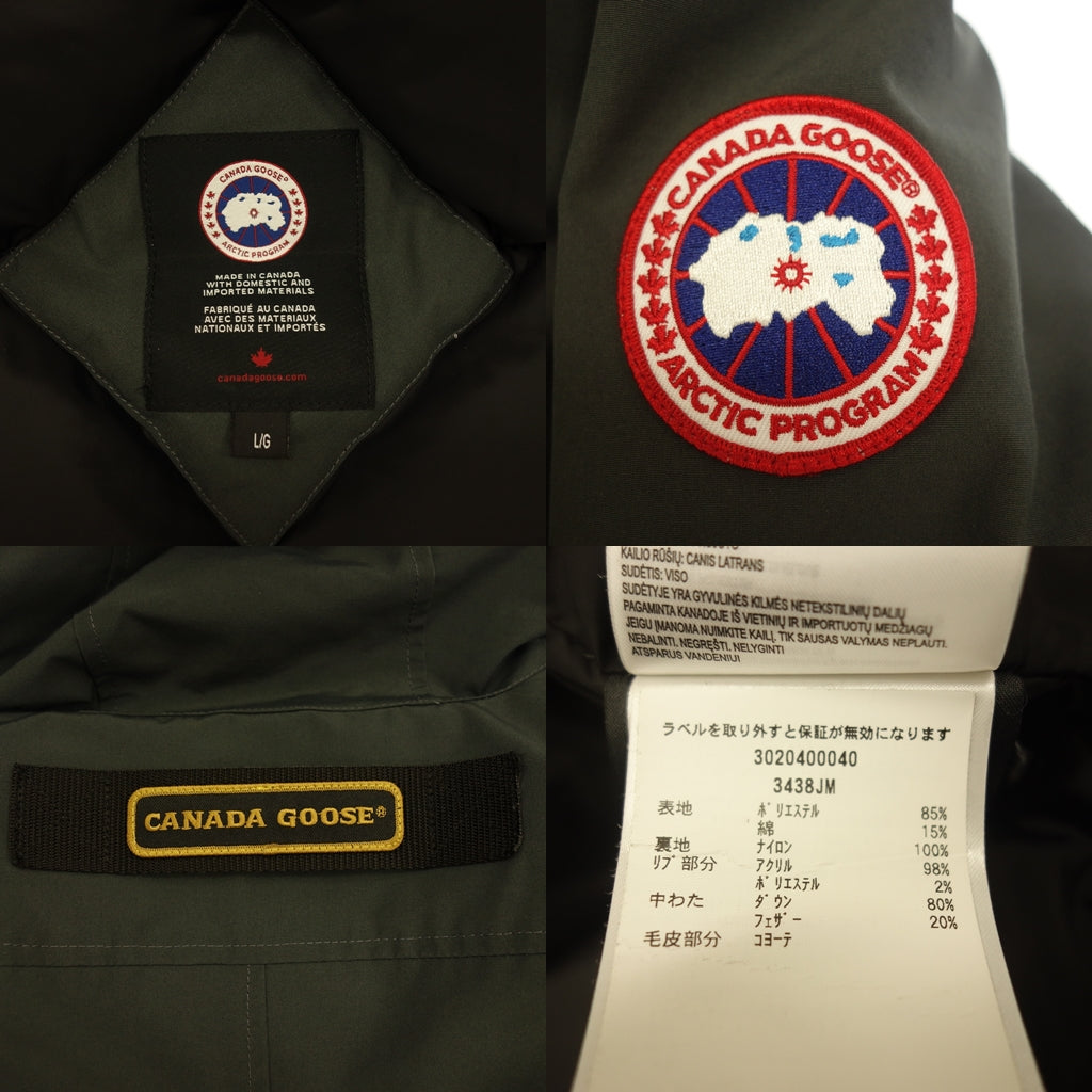 Good Condition◆Canada Goose Jasper Down Jacket 3438JM Men's Gray Size L CANADA GOOSE JASPER [AFA21] 