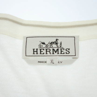 Hermes Knit Sweater Summer Knit Men's XL White HERMES [AFB7] [Used] 