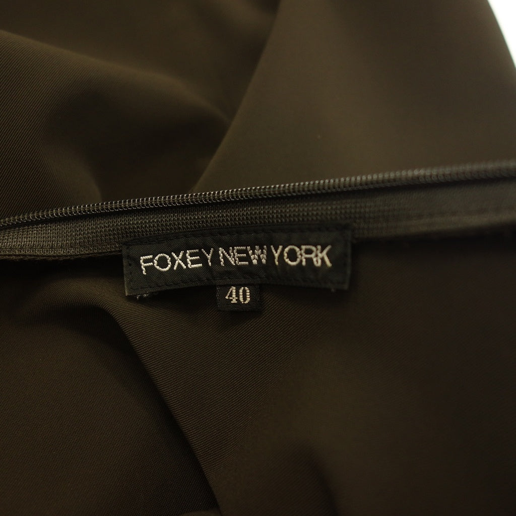 状况良好 ◆ FOXEY NEW YORK 无袖连衣裙 18443 丝绒切换女士棕色 尺码 38 FOXEY NEW YORK [AFB6] 