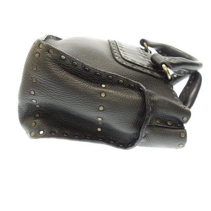 Used ◆ Celine Boogie Bag Hand Studded Leather Black CELINE [AFE6] 