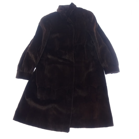 Very good condition◆Wisteria coat real fur mink brown size F WISTERIA [AFA7] 