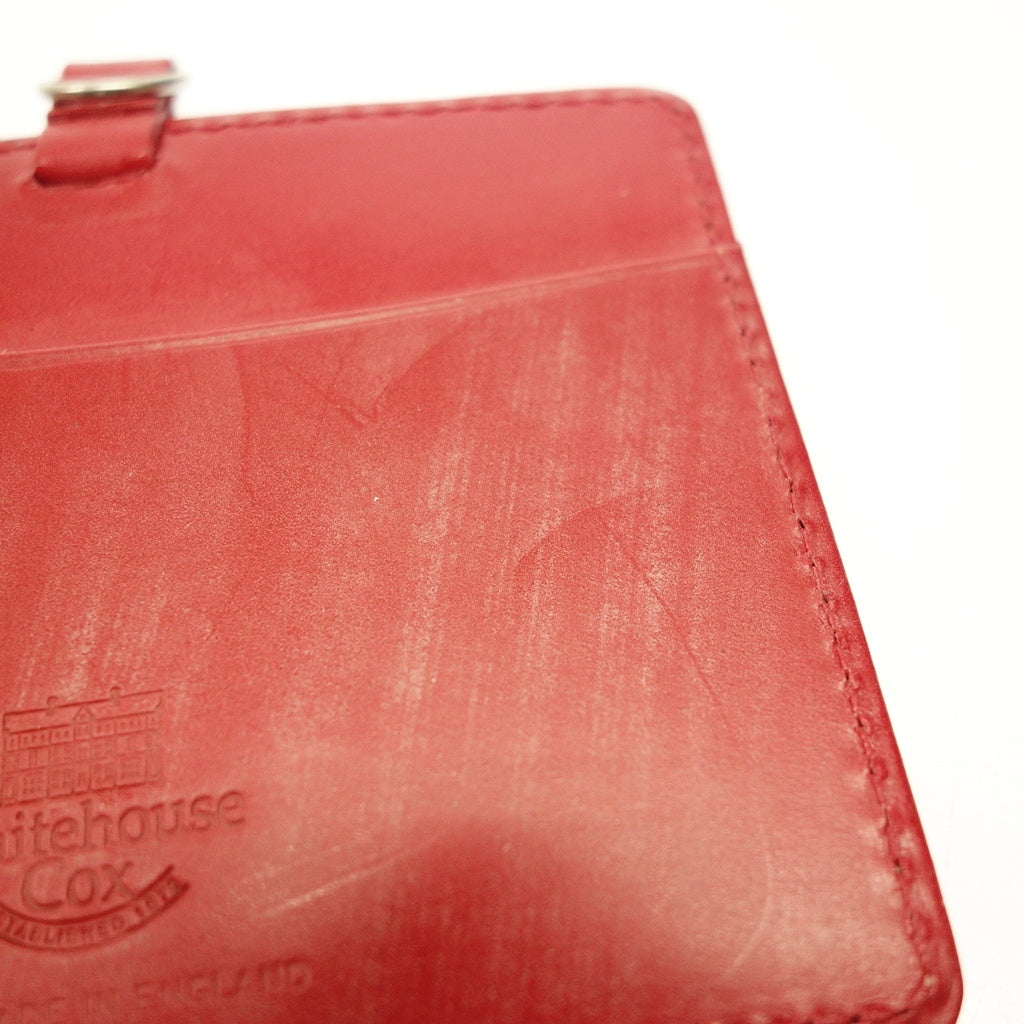 Good Condition◆White House Cox Pass Case Bridle Leather ID Case Red WHITEHOUSE COX [AFI10] 