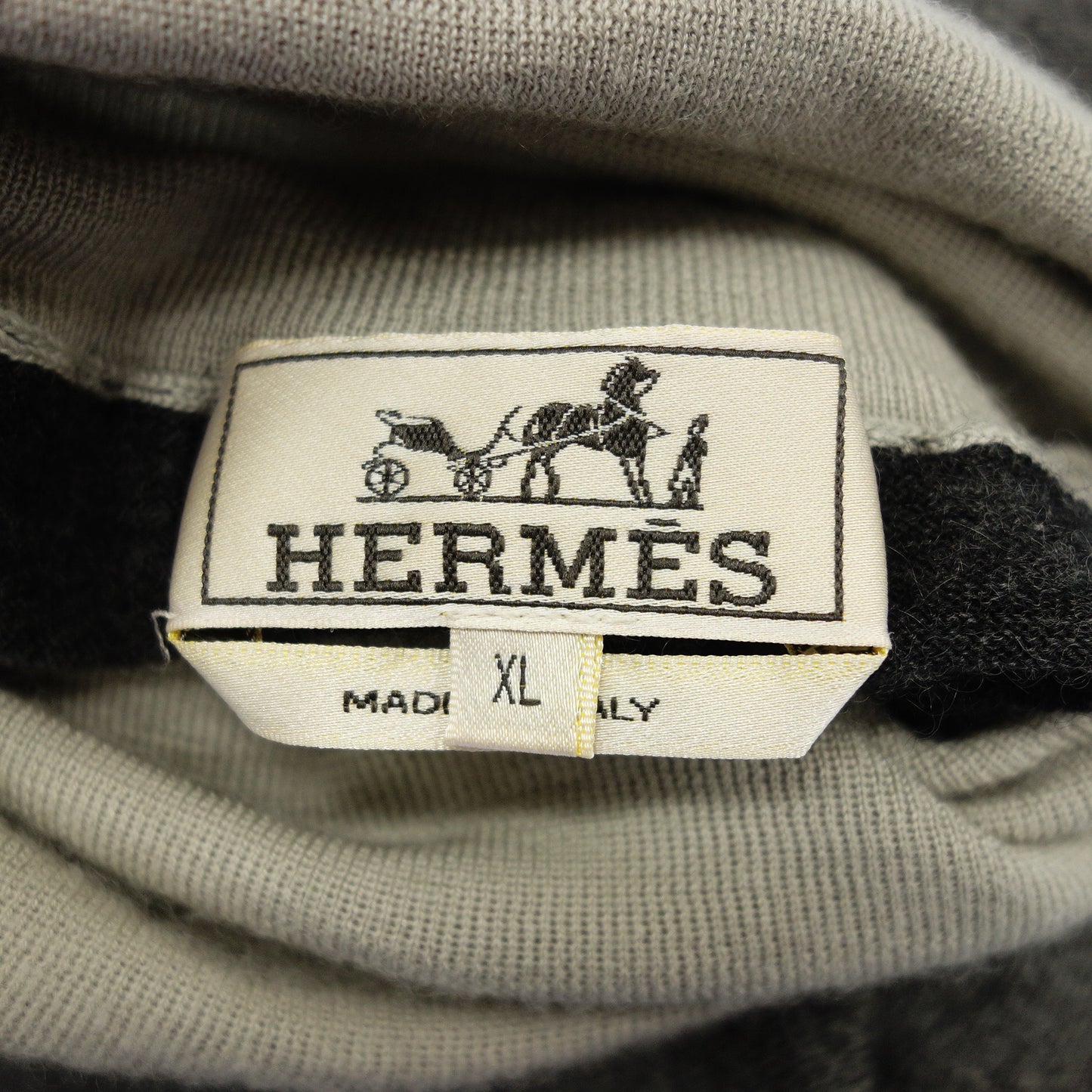 Good Condition◆Hermes Knit Sweater Turtleneck Cashmere 100 Men's Gray Size XL HERMES [AFB53] 