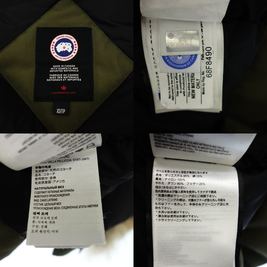 Used◆Canada Goose Down Jacket Langford Parka Coyote Fur 2062M Men's XS Khaki CANADA GOOS [AFA6] 