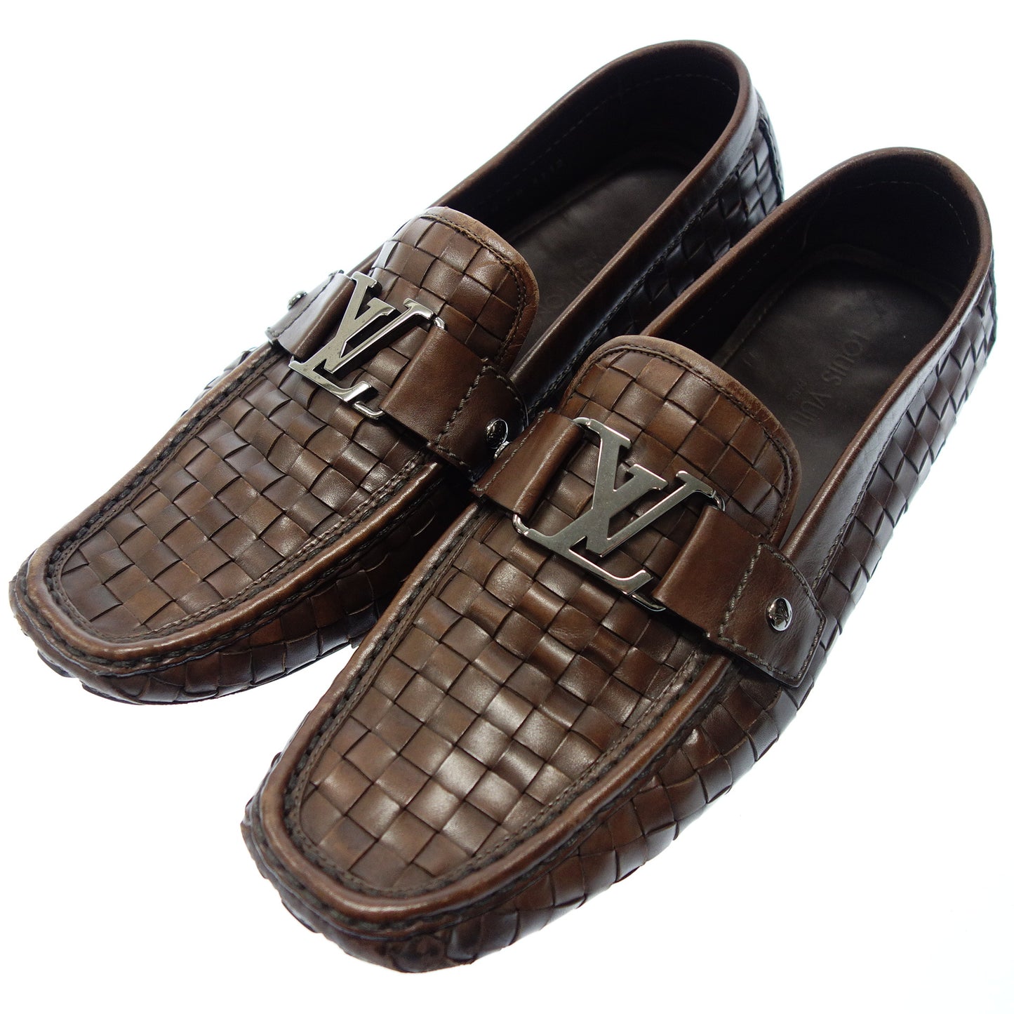 Louis Vuitton driving shoes Monte Carlo line LV metal fittings men's 10.5 brown LOUIS VUITTON [AFC20] [Used] 