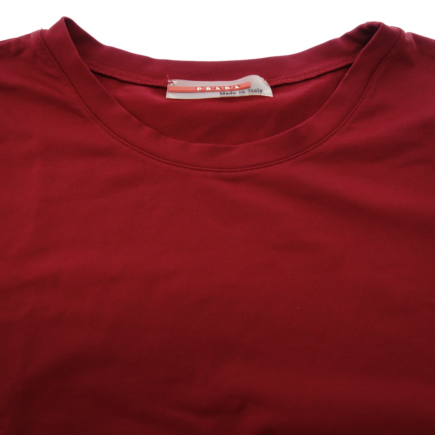 Prada T-shirt back zip ladies red L PRADA [AFB45] [Used] 