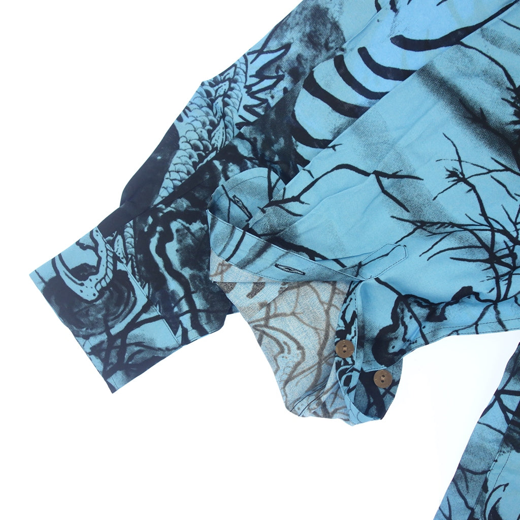 Like new ◆ WACKO MARIA TIM LEHI Hawaiian shirt 22FW-WMS-HI04 Men's Blue x Black Size M WACKO MARIA TIM LEHI [AFB36] 