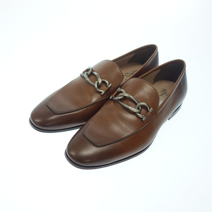 Very good condition ◆Salvatore Ferragamo Leather Loafer Gancini Silver Hardware Men's 7 Brown Salvatore Ferragamo [AFD6] 