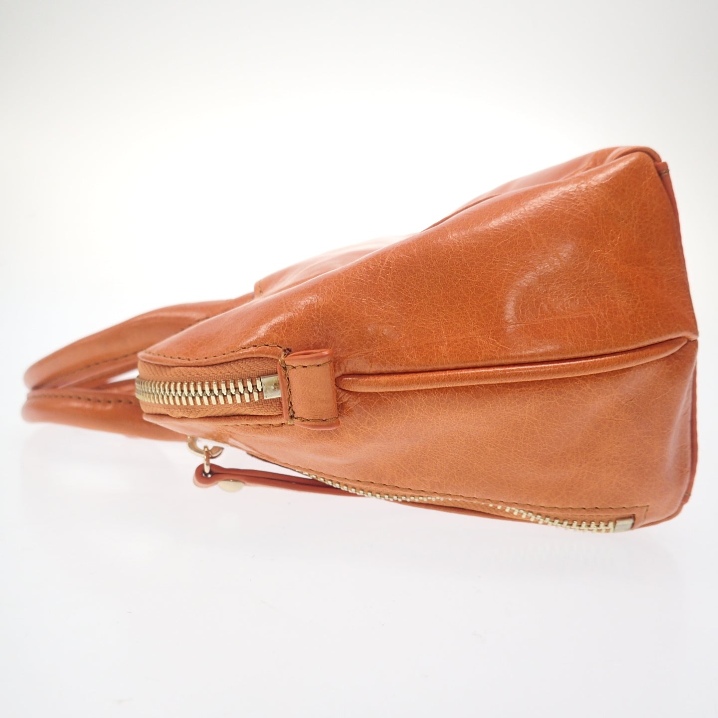 Very good condition◆No brand 2Way leather bag Orange [AFE9] 