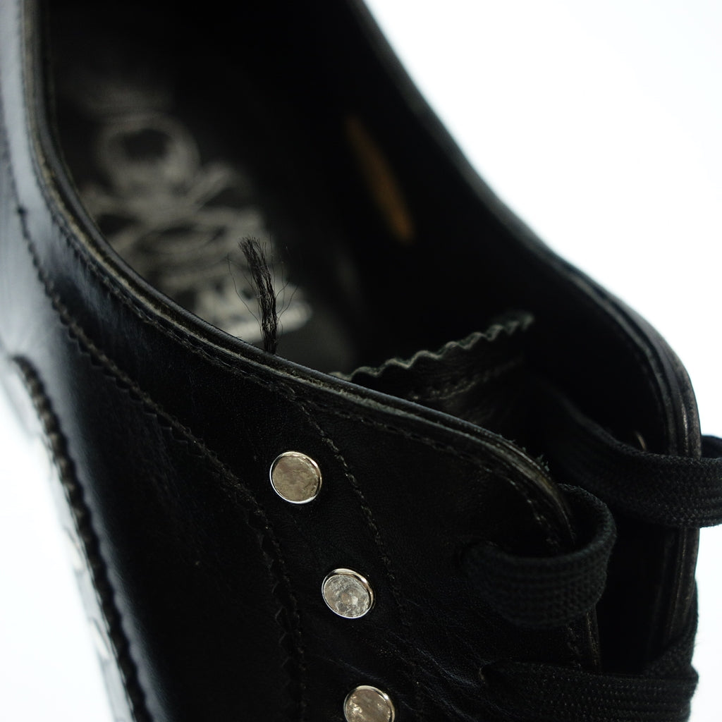 Good Condition ◆ Barker Black Leather Shoes Wingtip Studs Men's 7.0 Black Barker Black [AFC47] 