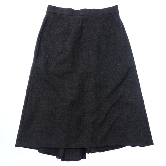 Hermes Skirt Pleated Cashmere Blend Women's Black 42 HERMES [AFB4] [Used] 