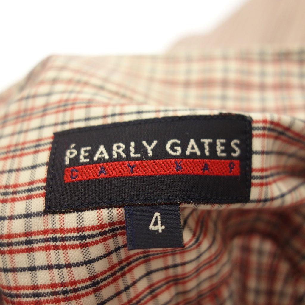 Very good condition◆Pearly Gates check shirt short sleeve men's red size 4 PEARLY GATES [AFB34] 