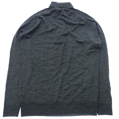 Good condition◆JOHN SMEDLEY Long sleeve tops 100% wool Size M Men's Gray JOHN SMEDLEY [AFB12] 