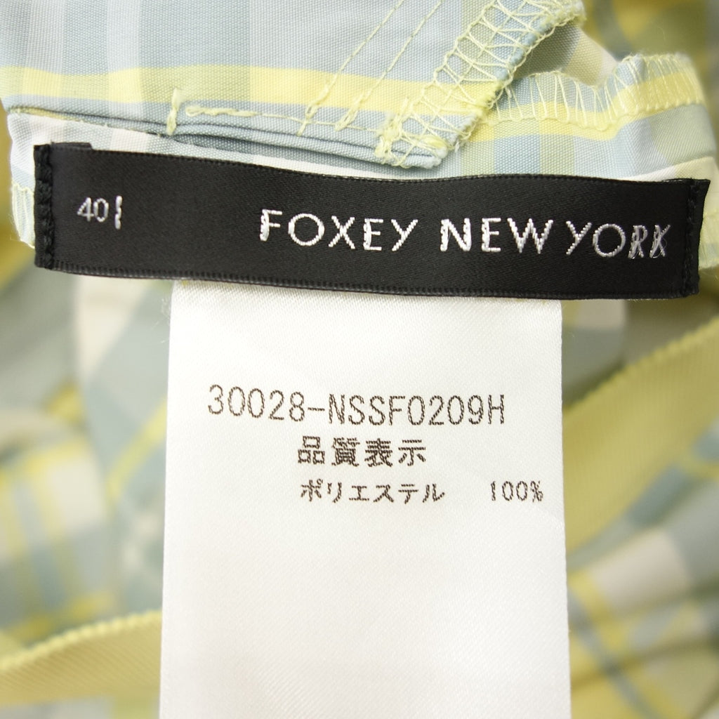 中古◆フォクシーニューヨーク フレンチスカート チェック柄 30028 レディース 40 黄色系 FOXEY NEWYORK【AFB38】