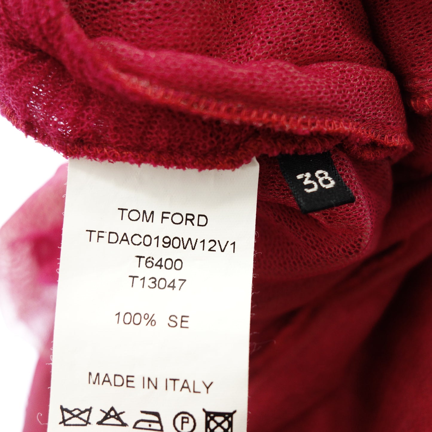 トムフォード シルク ドレス ワンピース バックオープン レディース 38 赤 TOMFORD【AFB35】【中古】