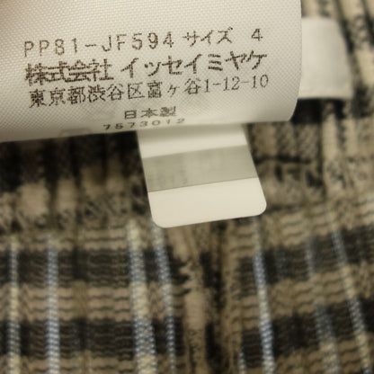 美品◆プリーツプリーズ イッセイミヤケ イージーパンツ  PP81-JF594 チェック レディース 4 白×黒 PLEATS PLEASE ISSEY MIYAKE【AFB34】