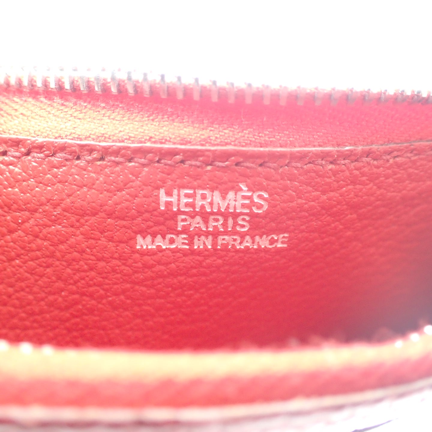 Good condition◆Hermes card case coin case chevre silver hardware □I engraved HERMES [AFI2] 