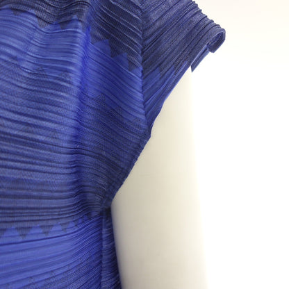 状况良好 ◆ Pleats Please Issey Miyake 无袖束腰外衣 PP33JT654 女式蓝色尺寸 3 PLEATS PLEASE ISSEY MIYAKE [AFB29] 