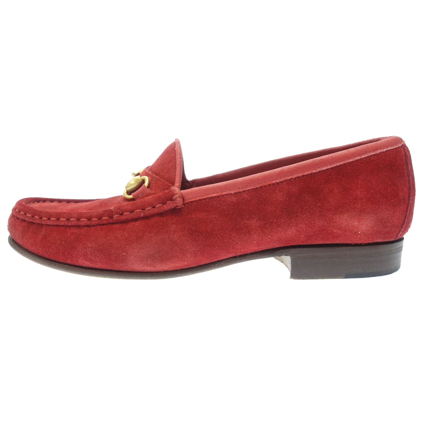 Good condition ◆ Gucci suede bit loafer slip-on with box ladies red size 35 GUCCI [AFD4] 