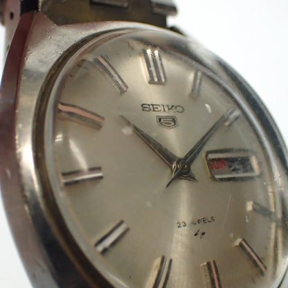 中古◆セイコー5 ジャンク品 腕時計 自動巻き 5126-8050 23JEWELS シルバー SEIKO【AFI8】