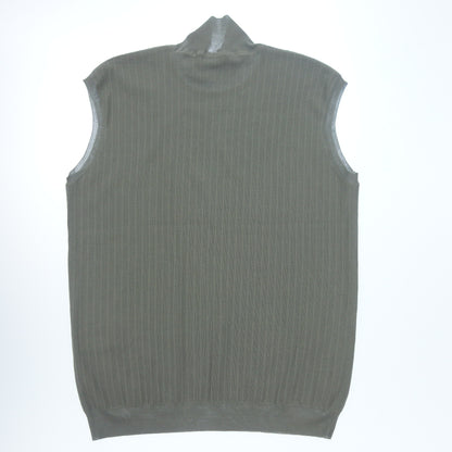 Good Condition◆Hermes Knit Vest High Neck Ladies 44 Gray HERMES [AFB38] 