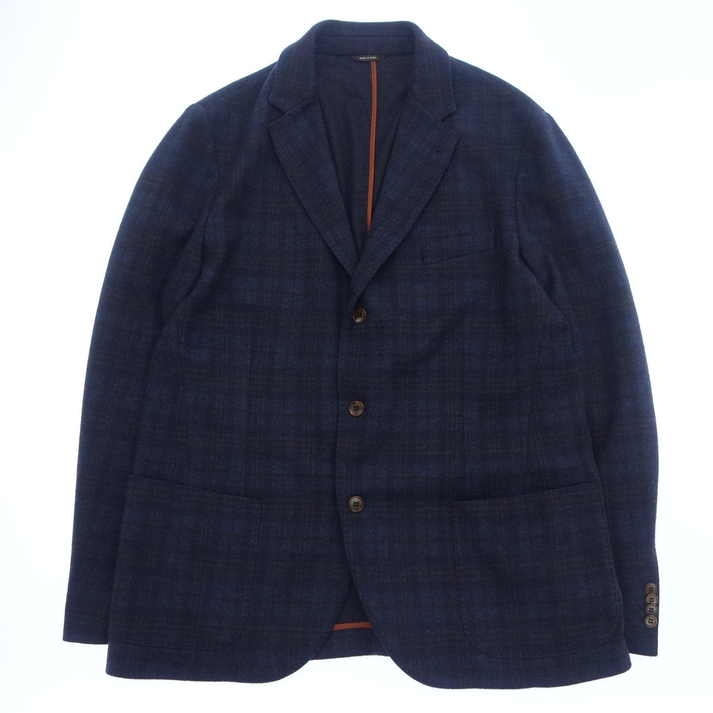 Loro Piana 3B 夹克 羊绒 x 丝绸格纹 男士 58 海军蓝 Loro Piana [AFB23] [二手] 