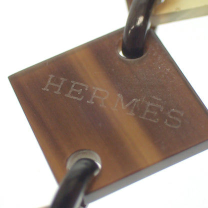 Used ◆Hermes Necklace Buffalo Horn Brown HERMES [AFI9] 