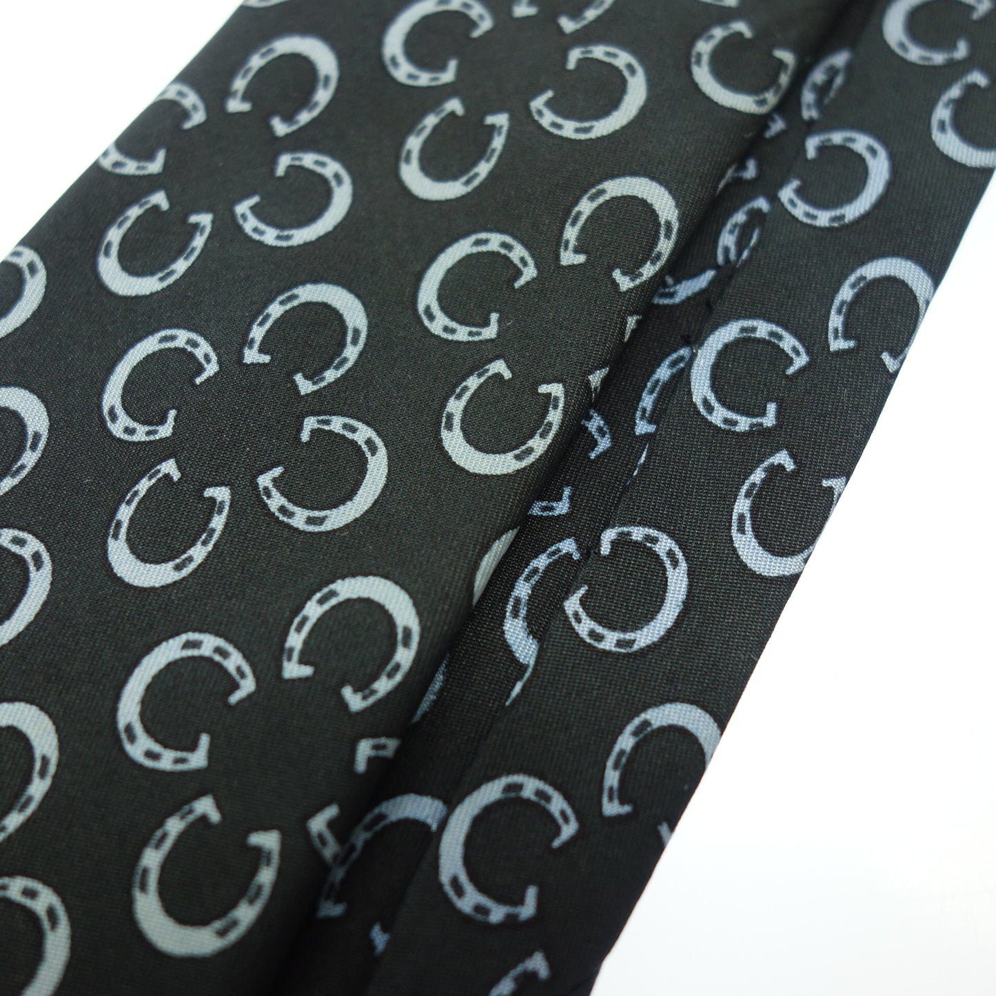 Used ◆Hermes tie horseshoe all over pattern silk navy HERMES [AFI5] 