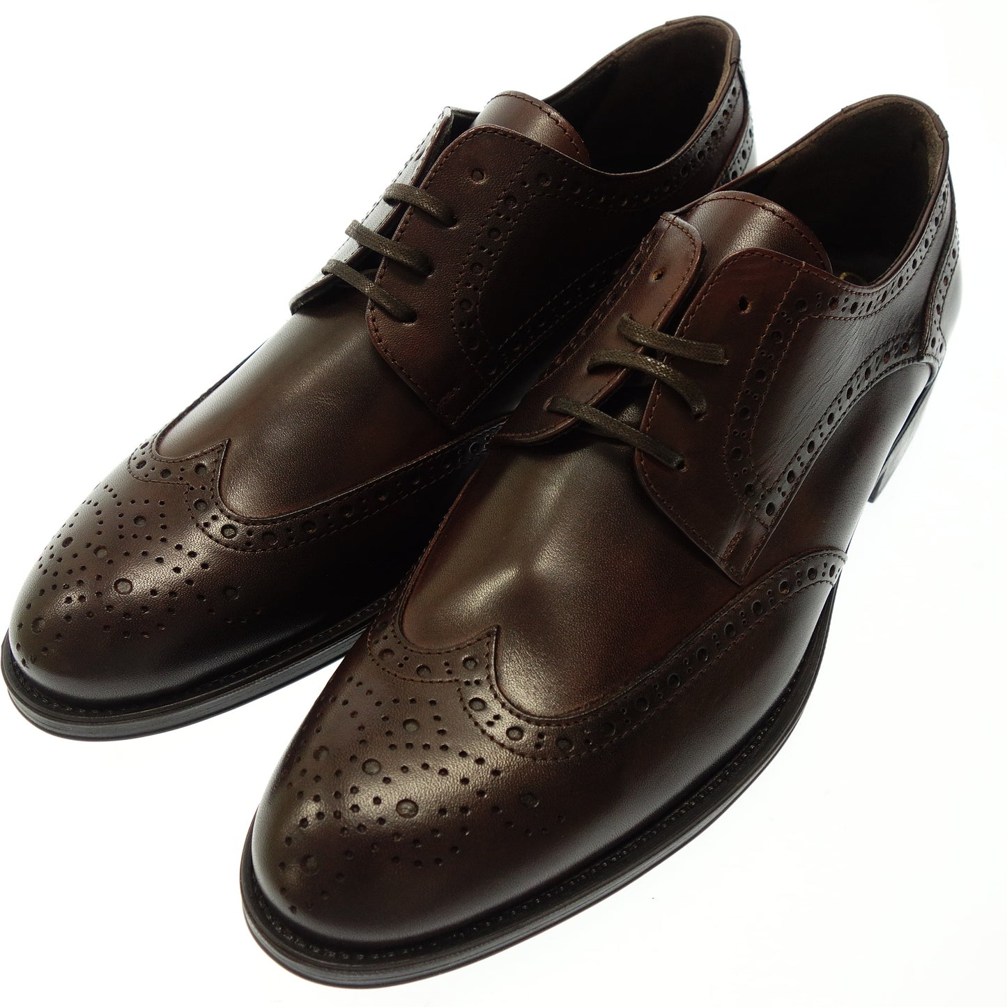 Like new ◆ Stefano Branchini Leather Shoes Wing Tip Men's 40.5 Brown STEFANO BRANCHINI [AFD7] 