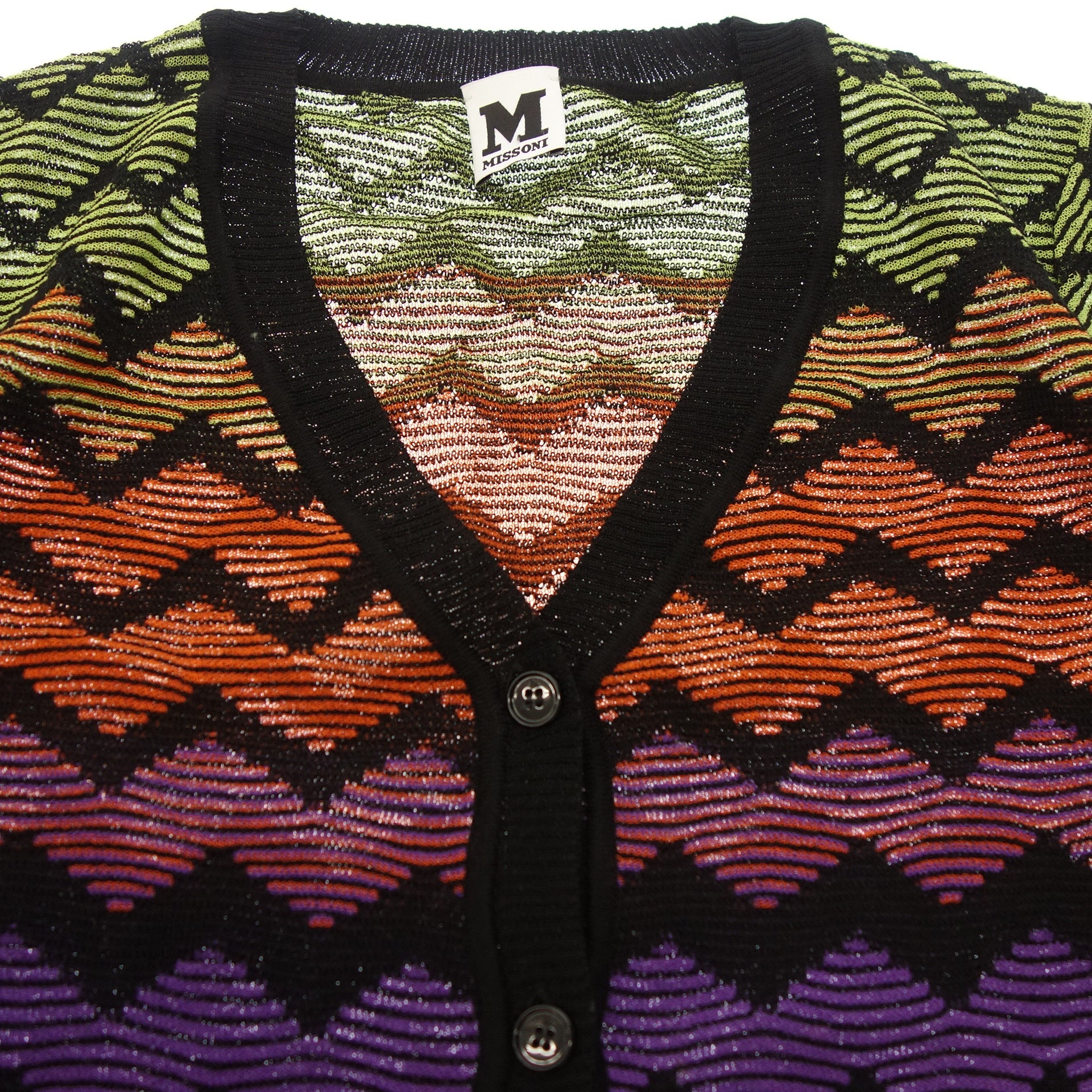 商品状態MISSONI ミッソーニ 総柄 ニット ベスト カーディガン 42