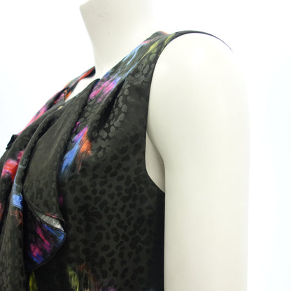 Good Condition◆Louis Vuitton Sleeveless Tops All Over Pattern Silk RW101A Women's Black Size 38 LOUIS VUITTON [AFB16] 