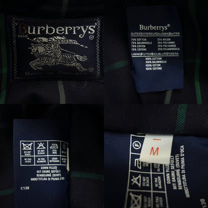 Used◆Burberrys Down Jacket Zip Up Leather Patch Men's Navy Size M Burberrys [AFA2] 