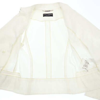 Good Condition◆Dolce &amp; Gabbana Double Jacket Silver Button Women's White Size 38 DOLCE &amp; GABBANA [AFB18] 