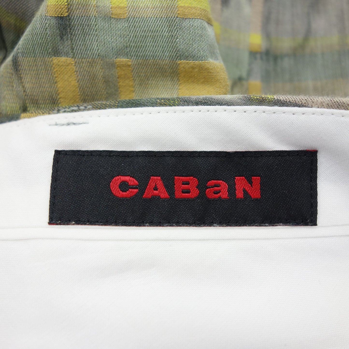 Good condition◆Cavan Camouflage Check Print Wide Pants Cotton Polyester Women's Yellow Size Unknown CABaN [AFB8] 