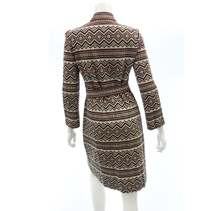 act III Vintage One Piece Front Zip with Waist Belt Estimated 1960s-1970s Made in USA Women's Brown [AFB42] [Used] 