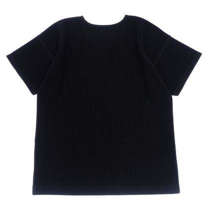 状况良好◆Issey Miyake HOMME PLISSE 短袖 T 恤剪裁和缝制褶皱 HP55JK020 男式 2 号黑色 ISSEY MIYAKE HOMME PLISSE [AFB29] 