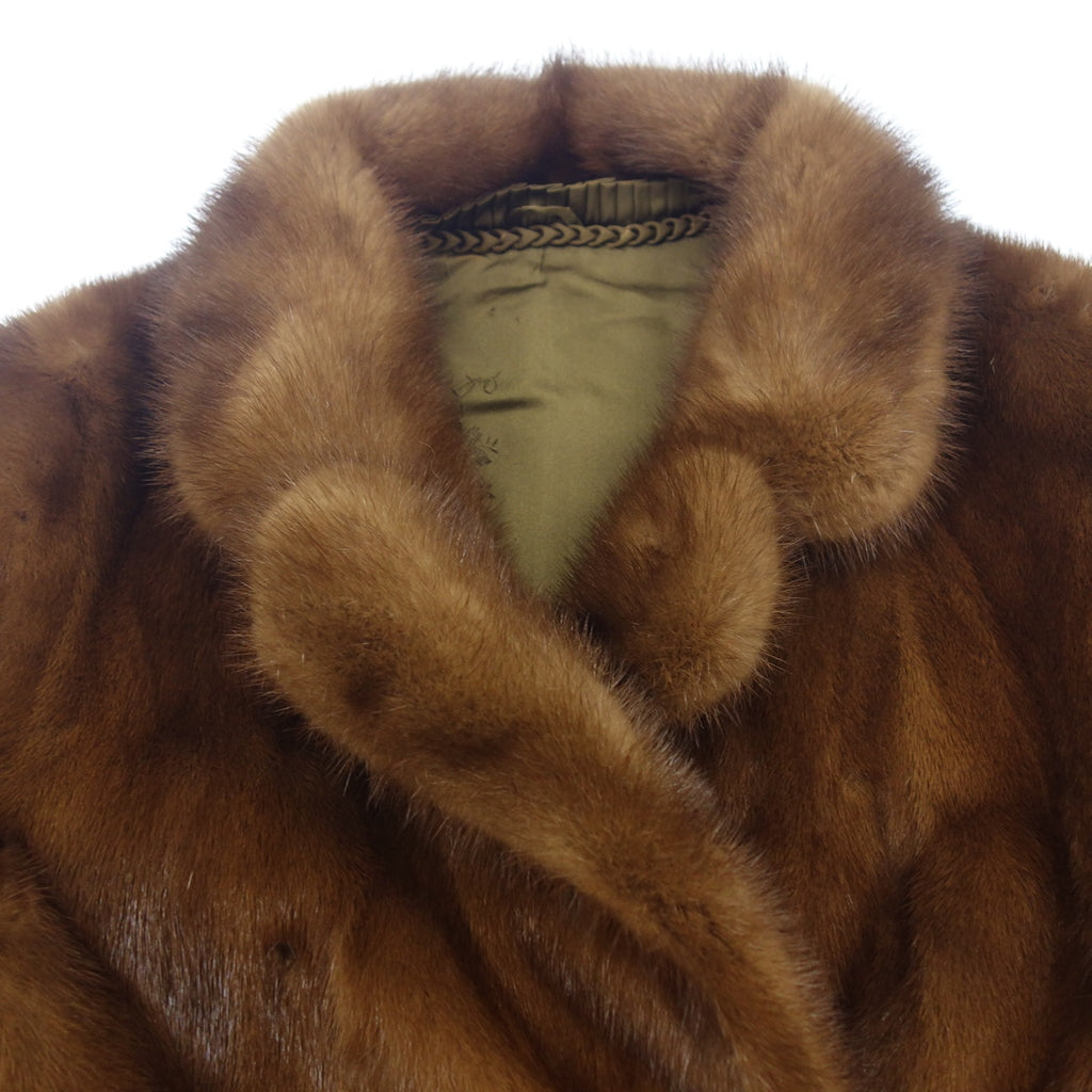 Good condition ◆ SAGA MINK SELECTED Gold Saga Mink Half Coat Brown Size 11 SAGA MINK SELECTED [AFF22] 